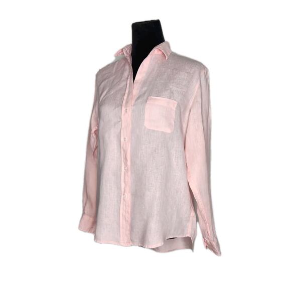 Grayson The Hero Pink 100% Linen Long Sleeve Button Down Shirt Women's Size 02 - Picture 2 of 8